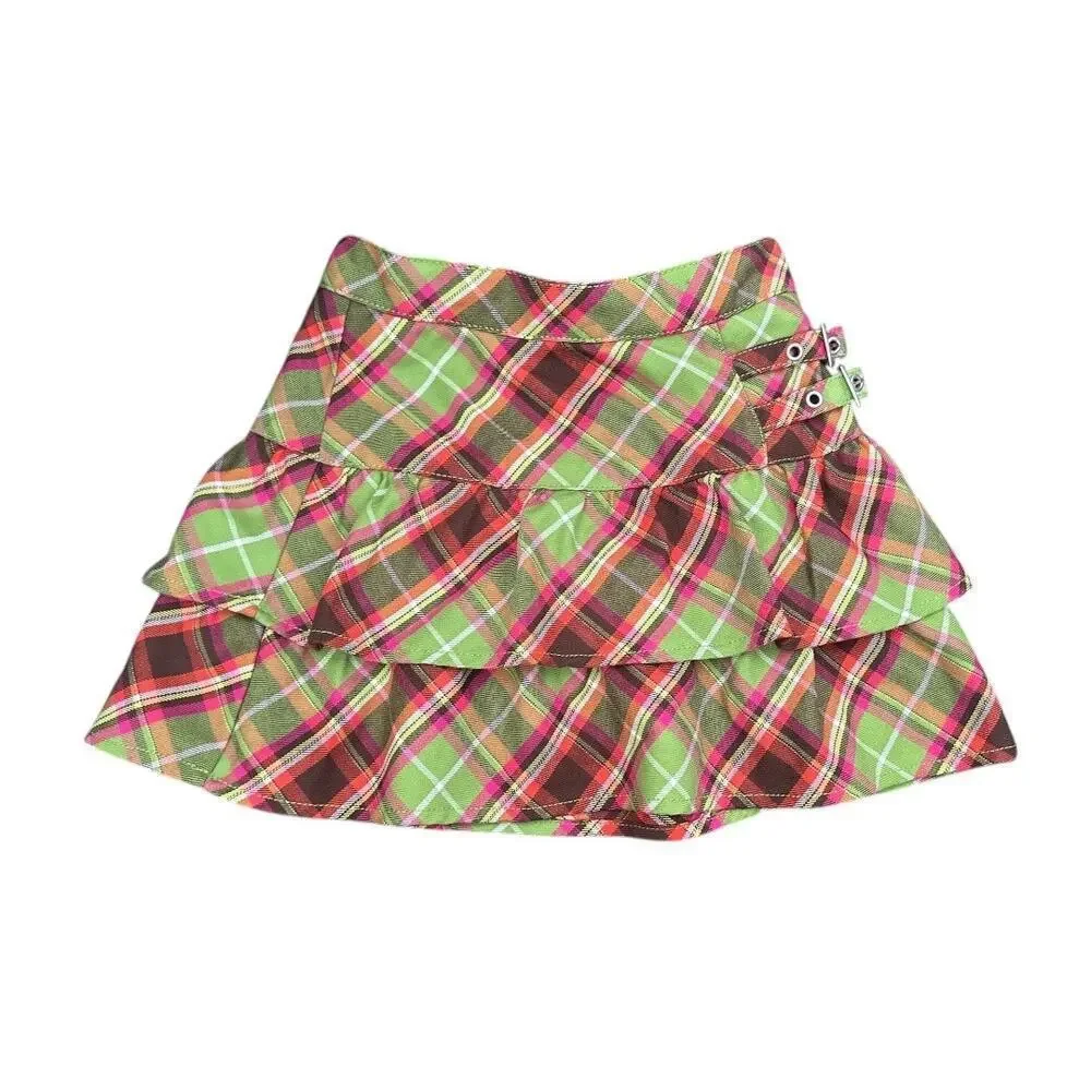 The Childrens Place size small/6X/7 colorful green plaid mini boden ruff…​​